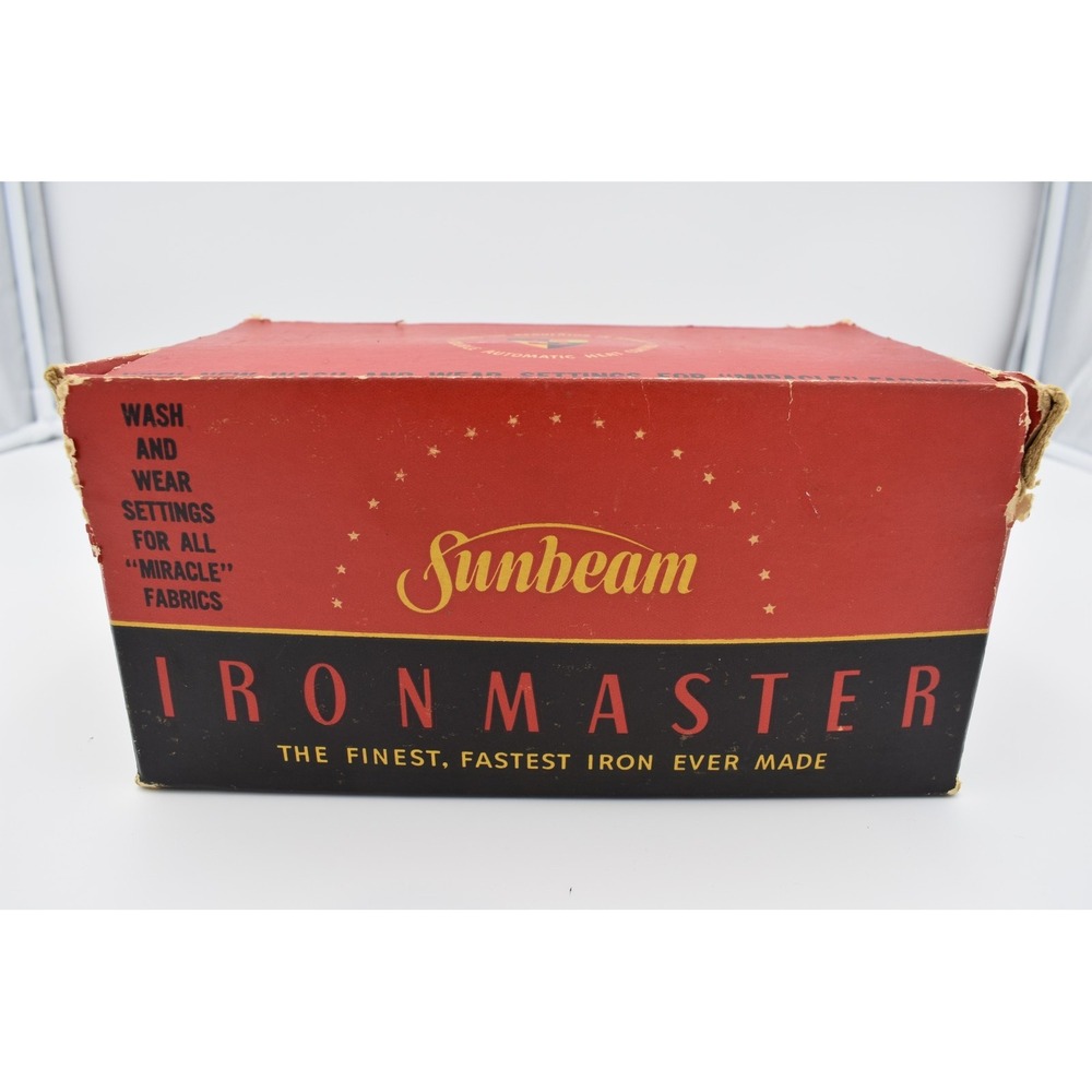 Vintage Sunbeam Ironmaster Model A11A Electric Dry Iron with Original Box 1250W